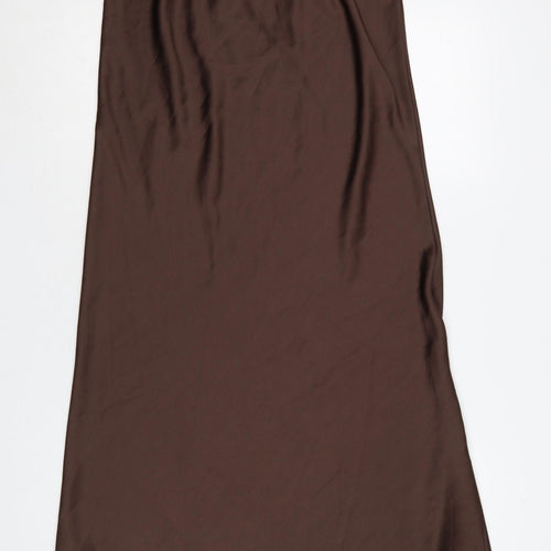 Wednesday’s Girl Women Brown Long Satin Skirt Size 12