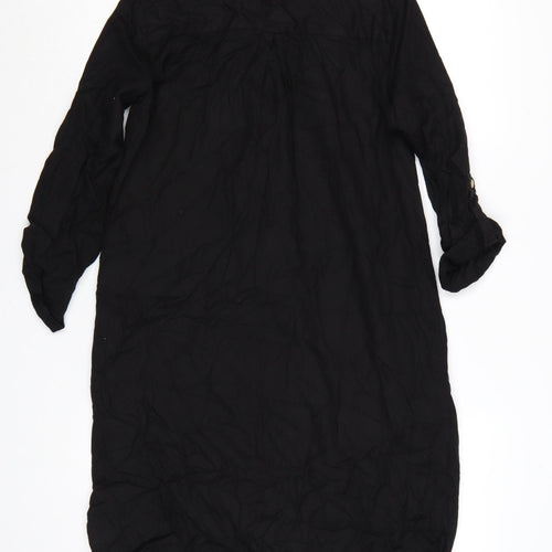 Sosandar Women’s Black Knee Length Zip Shirt Dress Size 10