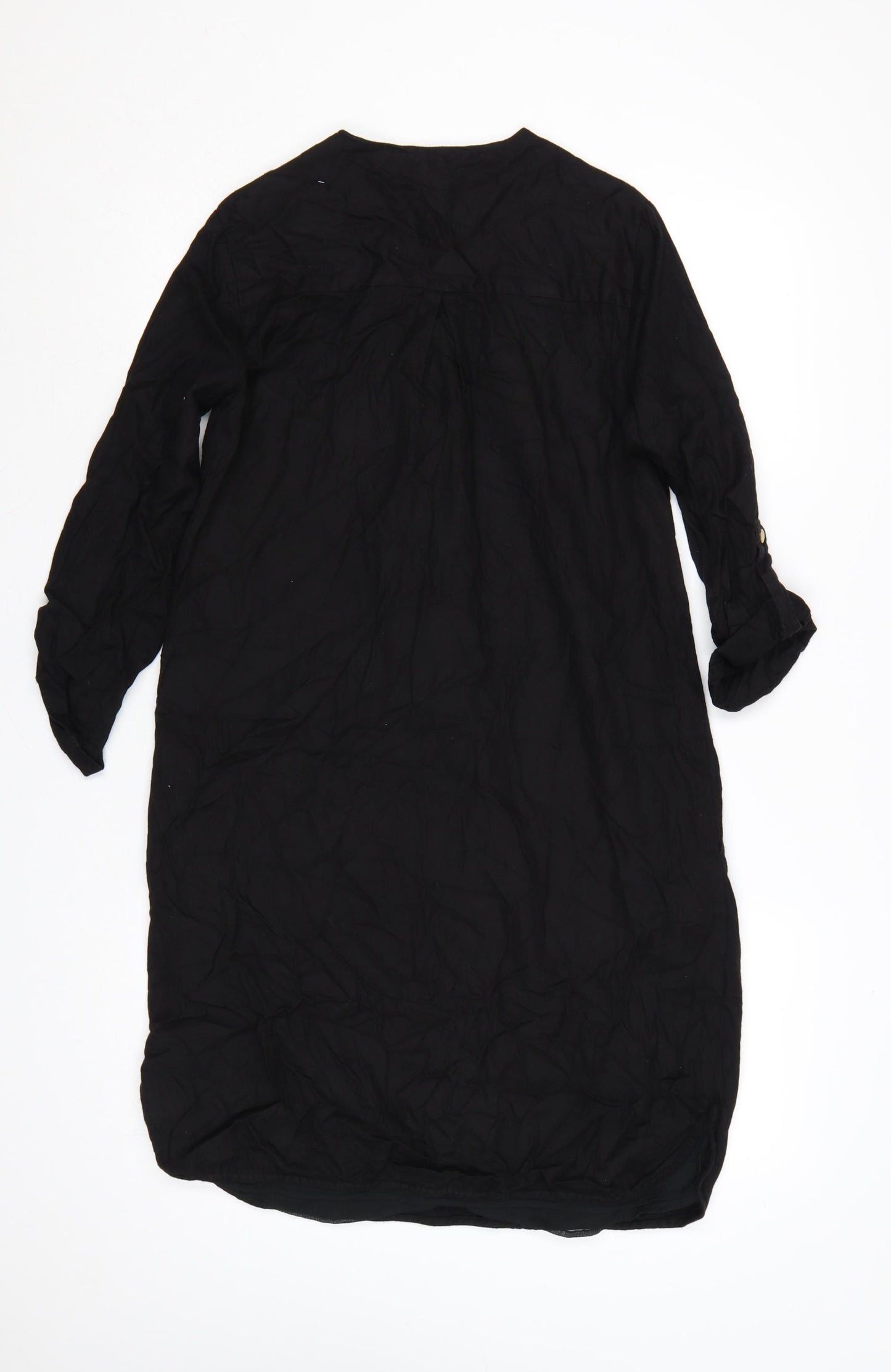 Sosandar Women’s Black Knee Length Zip Shirt Dress Size 10
