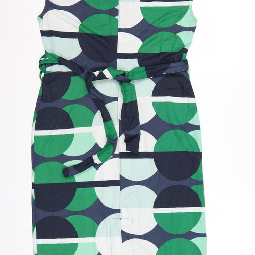 Next Women’s Multicoloured Geometric Belted Sleeveless Sheath Dress Size 12