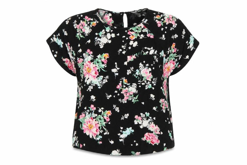 Marks and Spencer Women’s Black Floral Viscose Blouse Size 14