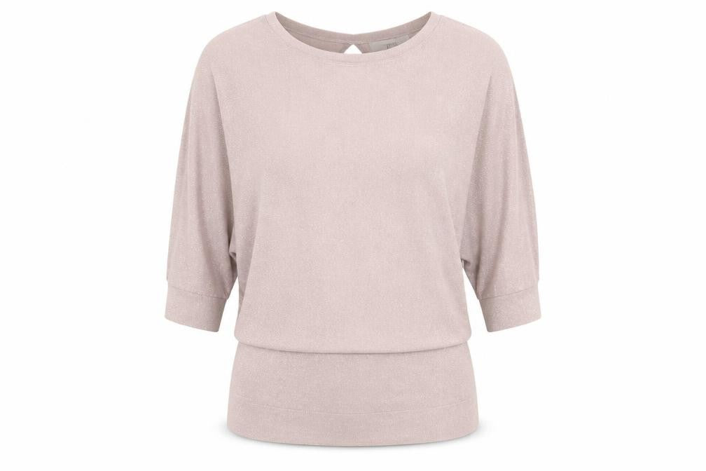 Front view of Next Women's Beige Relaxed Fit 3/4 Sleeve Jumper, size 10