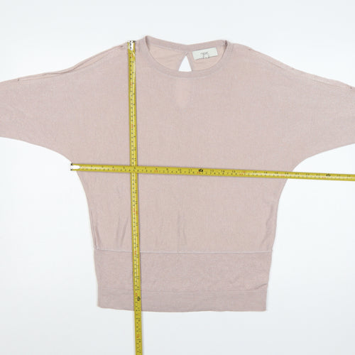Next Women's Beige Relaxed Fit 3/4 Sleeve Jumper Size 10