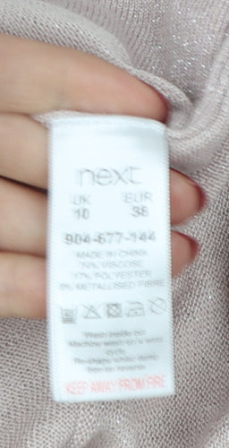 Next Women's Beige Relaxed Fit 3/4 Sleeve Jumper Size 10