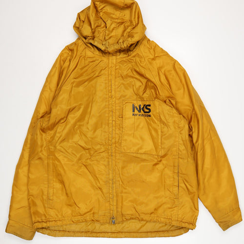 Nickelson Men's Yellow XL Hooded Puffer Jacket Windproof