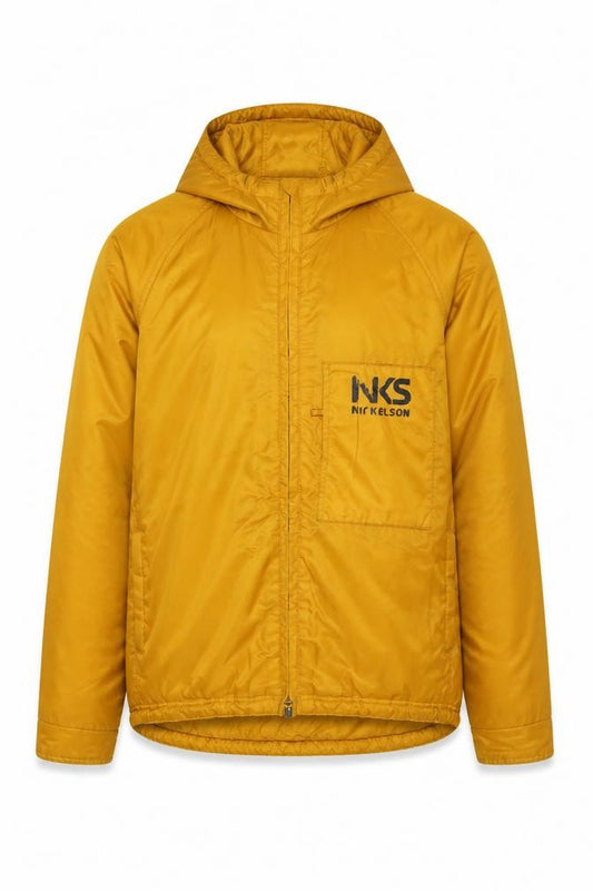 Nickelson Men's Yellow XL Hooded Puffer Jacket Windproof