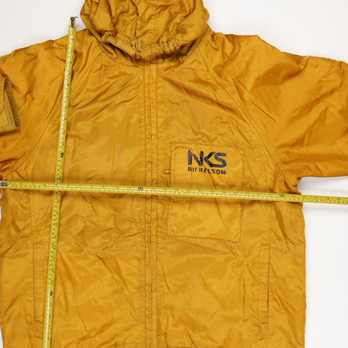 Nickelson Men's Yellow XL Hooded Puffer Jacket Windproof