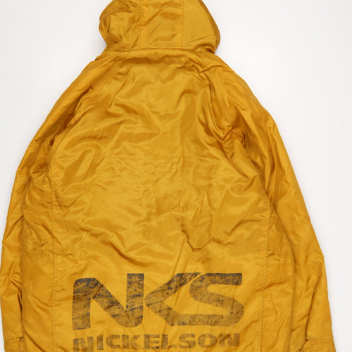Nickelson Men's Yellow XL Hooded Puffer Jacket Windproof