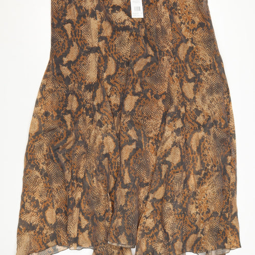F&F Women’s Brown Animal Print Midi A-Line Skirt Size 20