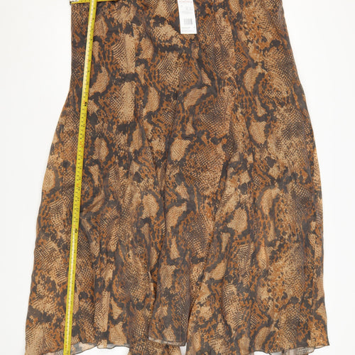 F&F Women’s Brown Animal Print Midi A-Line Skirt Size 20