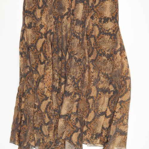 F&F Women’s Brown Animal Print Midi A-Line Skirt Size 20