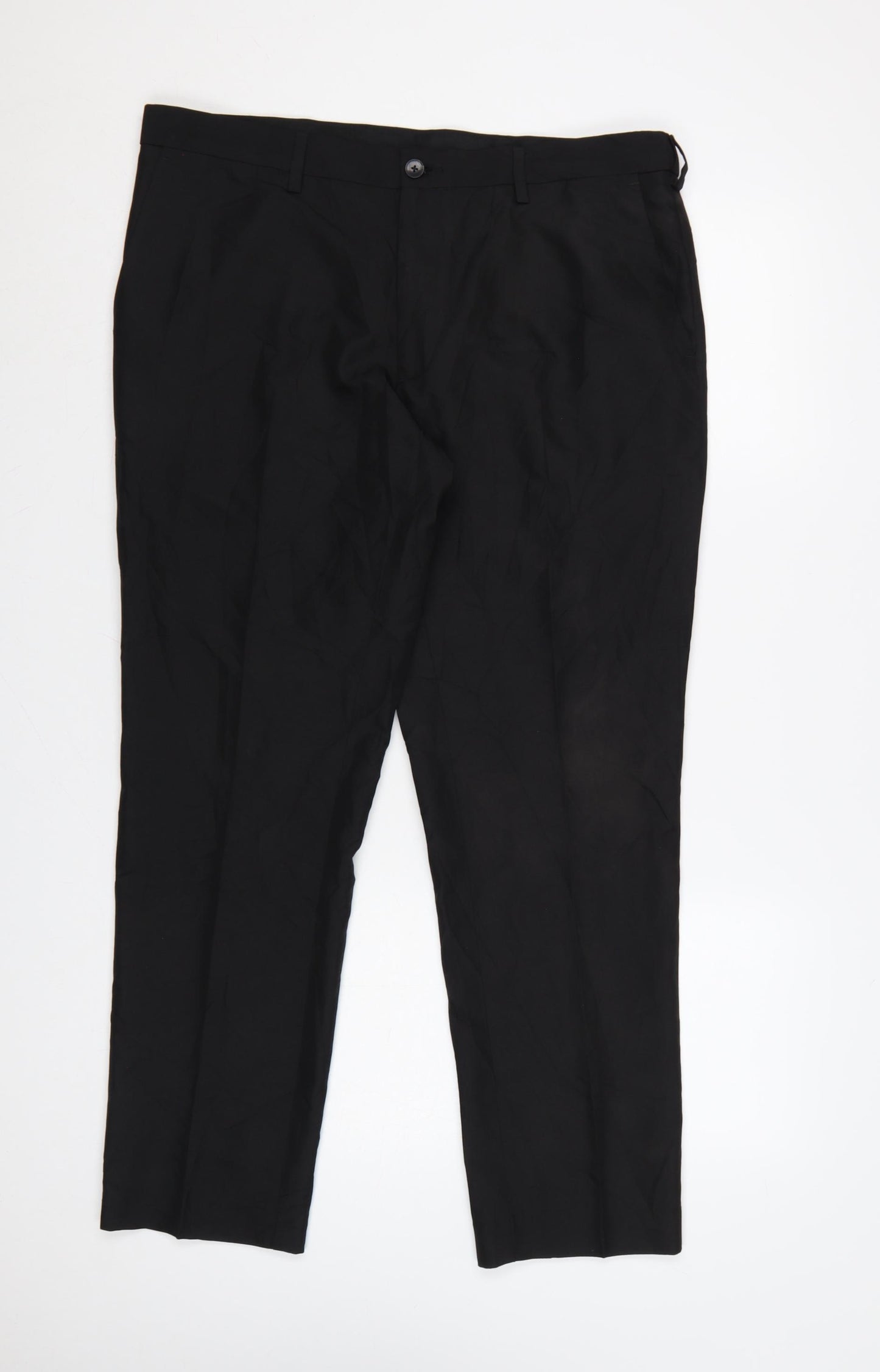 Marks and Spencer Men's Black Slim Fit 36S Trousers