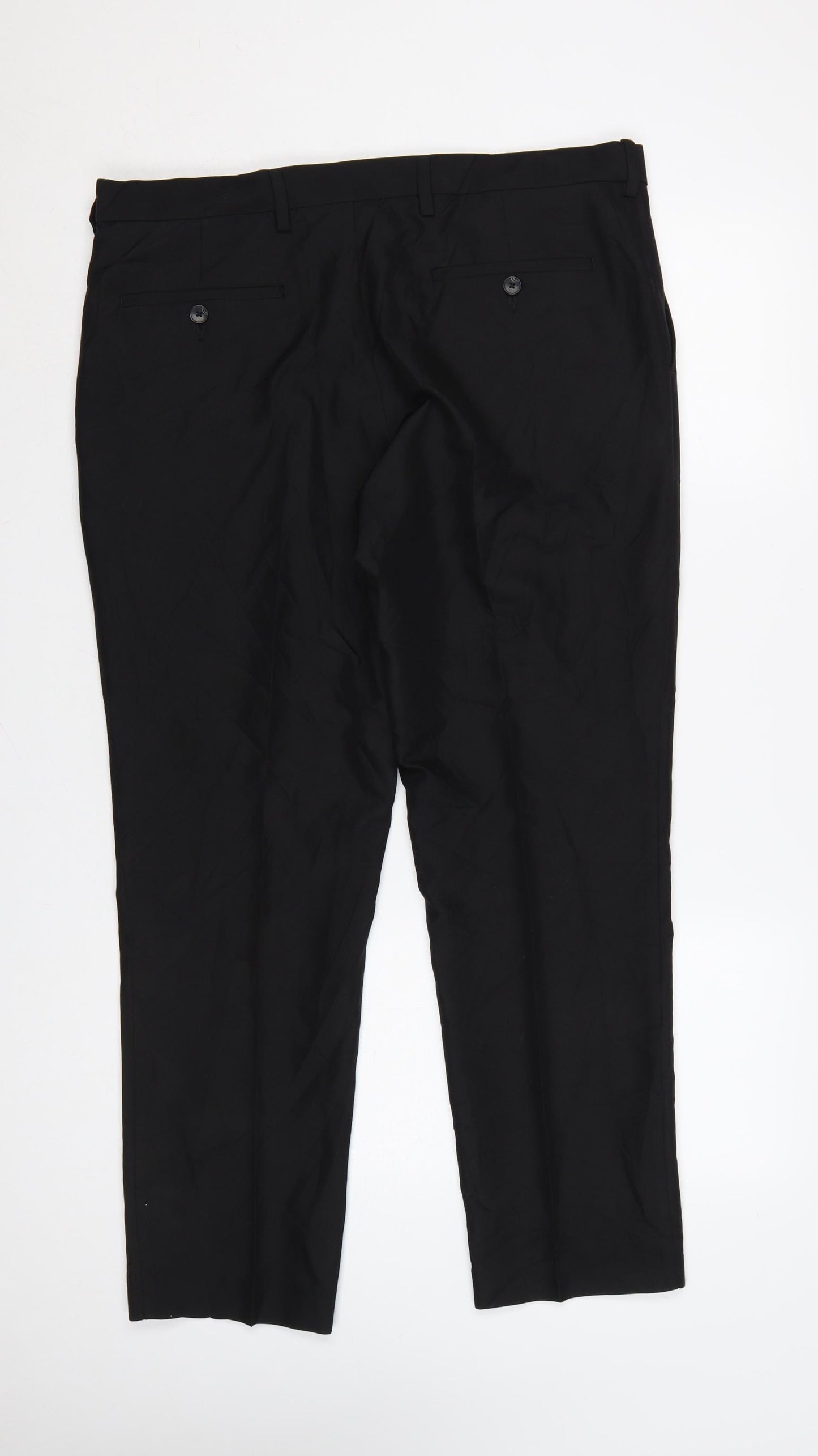 Marks and Spencer Men's Black Slim Fit 36S Trousers