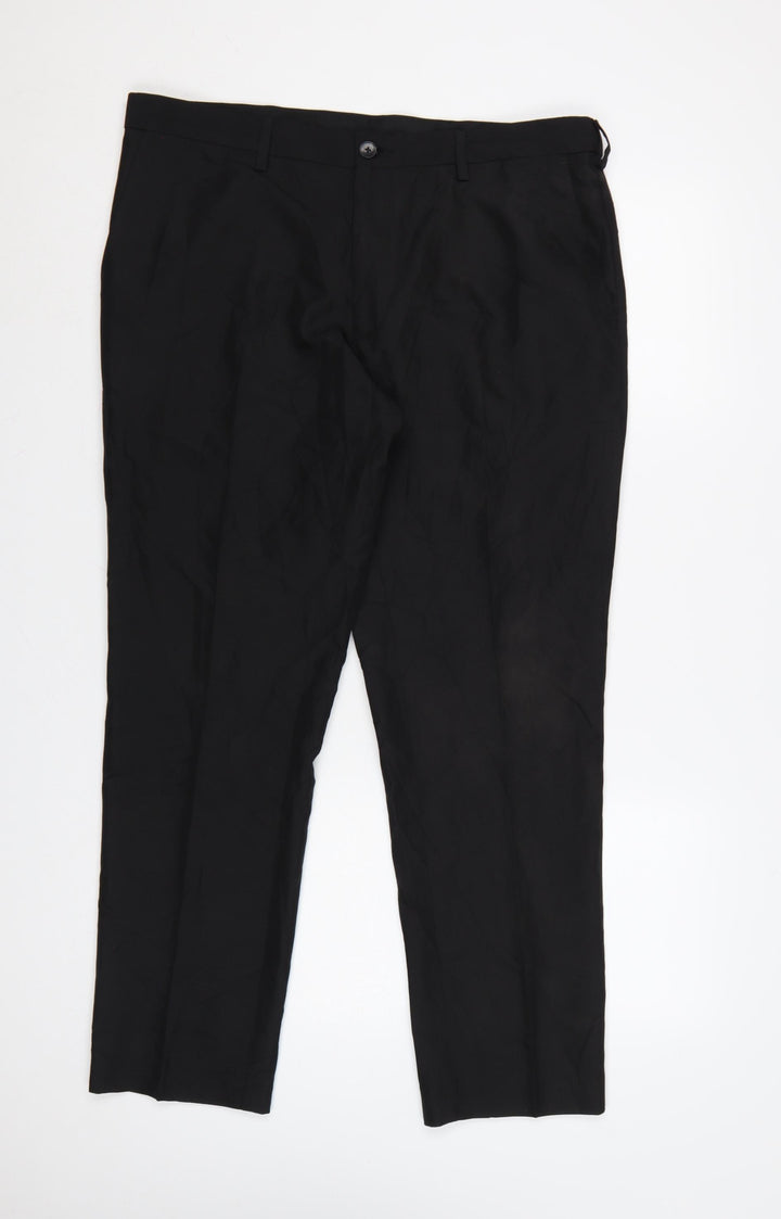 Marks and Spencer Men's Black Slim Fit Dress Pants 36S