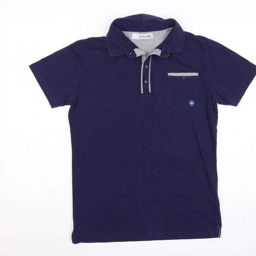 Strength & Honour Men's Blue Cotton Polo Shirt Size M