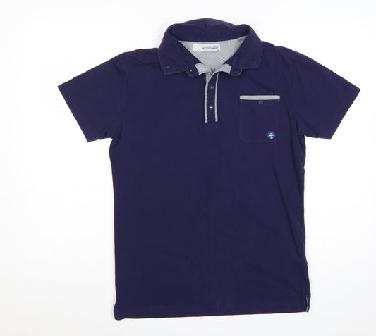 Strength & Honour Men's Blue Cotton Polo Shirt Size M