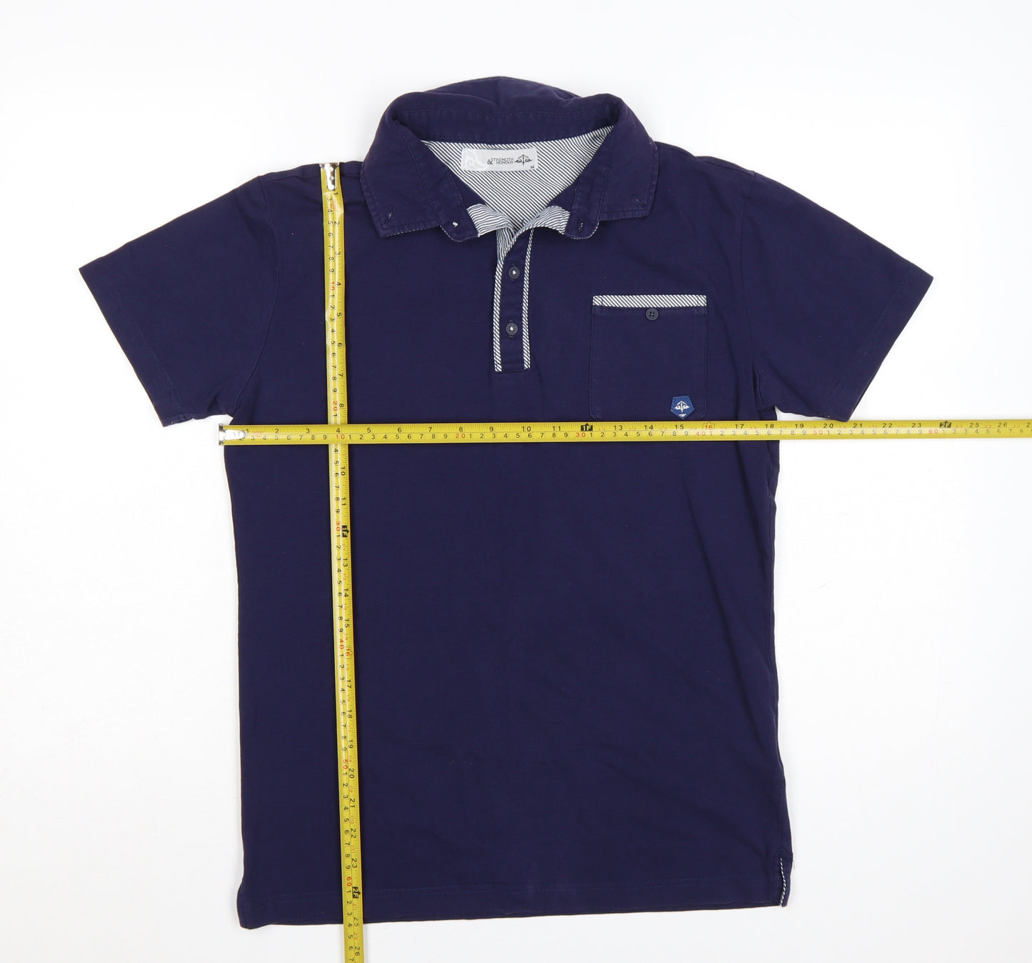 Strength & Honour Men's Blue Cotton Polo Shirt Size M