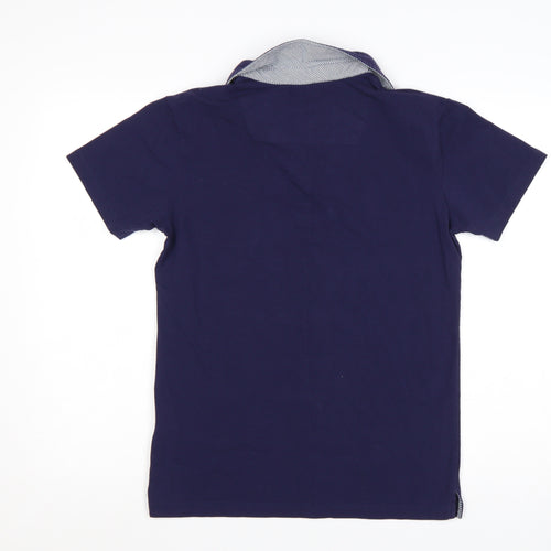 Strength & Honour Men's Blue Cotton Polo Shirt Size M