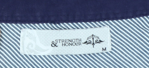 Strength & Honour Men's Blue Cotton Polo Shirt Size M