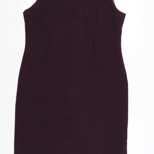 Sara Woman Purple Sheath Dress Women Size 14 Sleeveless Lined Workwear