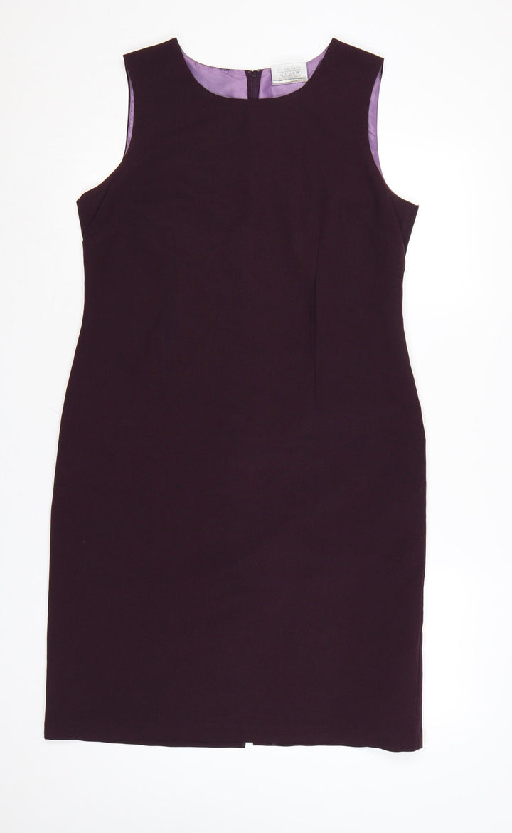 Sara Woman Purple Sheath Dress Women Size 14 Sleeveless Lined Workwear