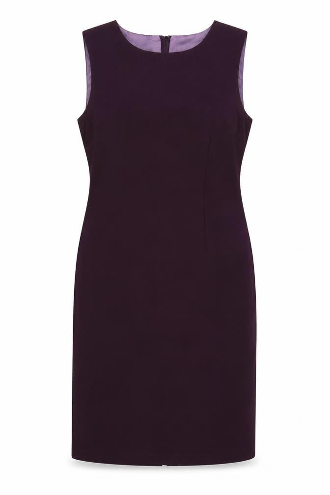 Sara Woman Purple Sheath Dress Women Size 14 Sleeveless Lined Workwear