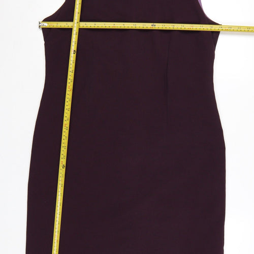 Sara Woman Purple Sheath Dress Women Size 14 Sleeveless Lined Workwear