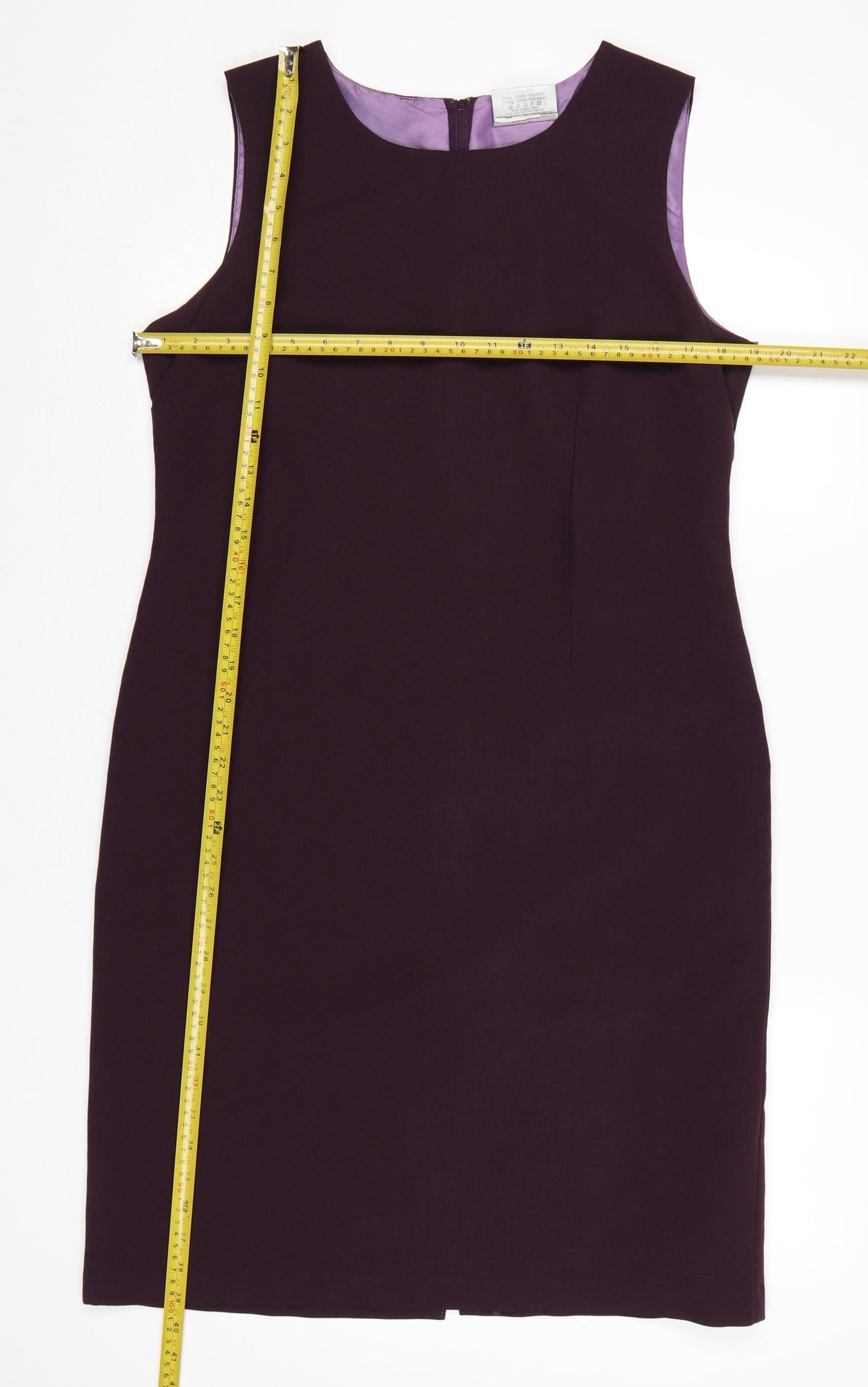 Sara Woman Purple Sheath Dress Women Size 14 Sleeveless Lined Workwear