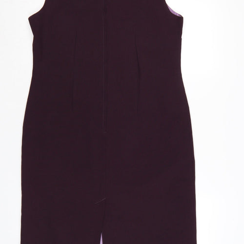 Sara Woman Purple Sheath Dress Women Size 14 Sleeveless Lined Workwear