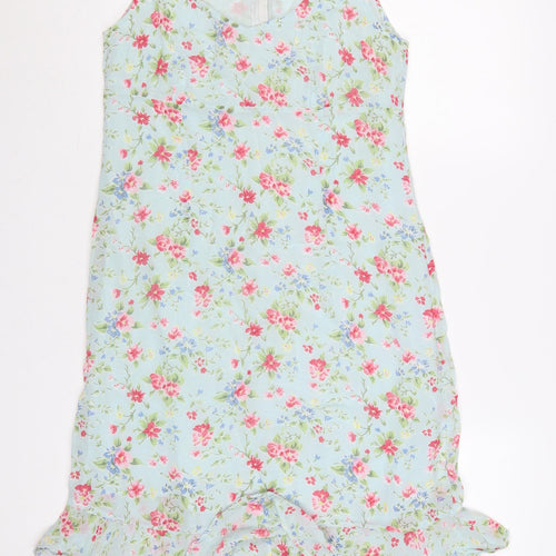 Pomodoro Women Blue Floral Sleeveless Shift Dress Size 14