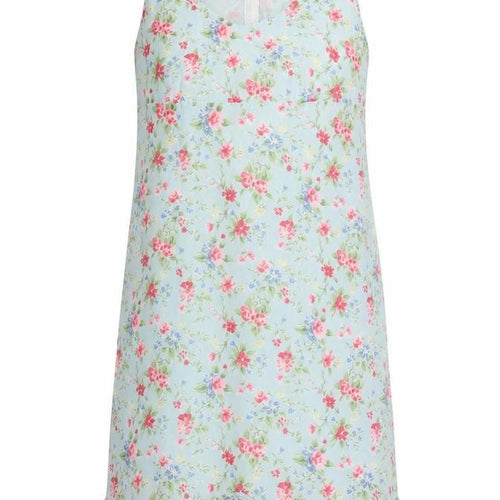 Pomodoro Women Blue Floral Sleeveless Shift Dress Size 14