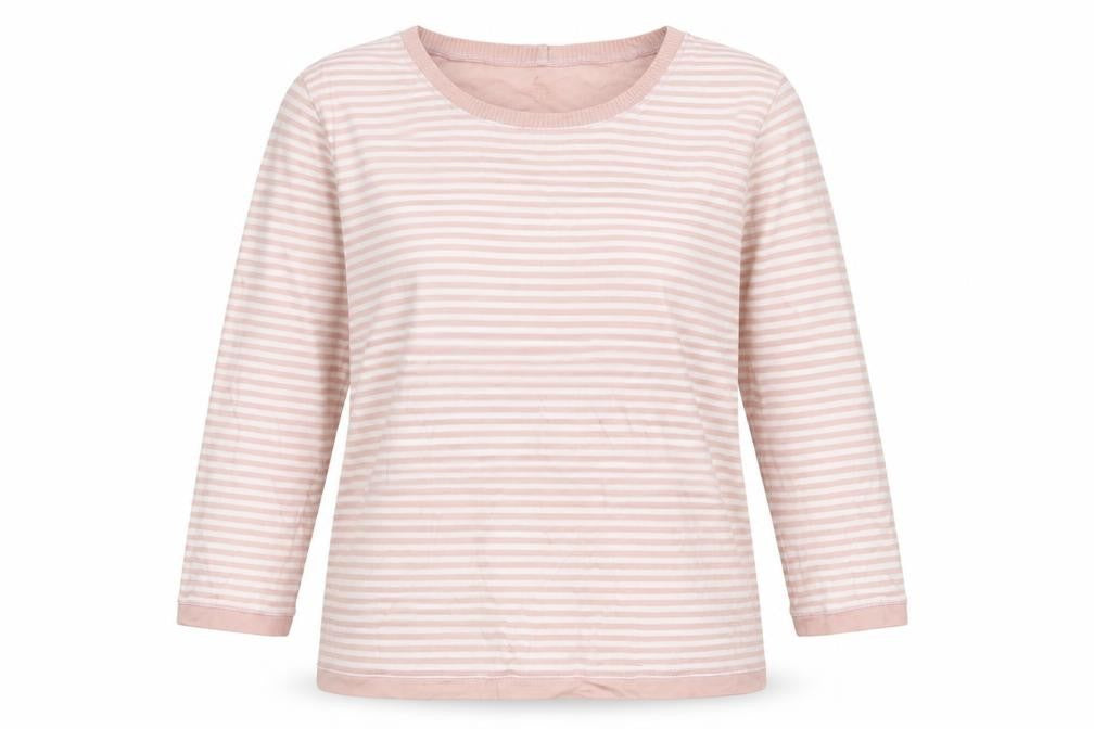 Springfield Womens Pink Striped Pima Cotton Long Sleeve T-Shirt Medium