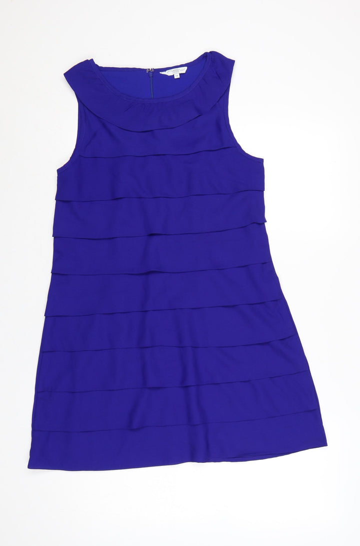 New Look Women Blue Size 14 Sleeveless Shift Dress