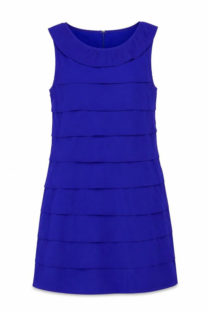 Front view of New Look Women Blue, size 14, Sleeveless Shift Dress