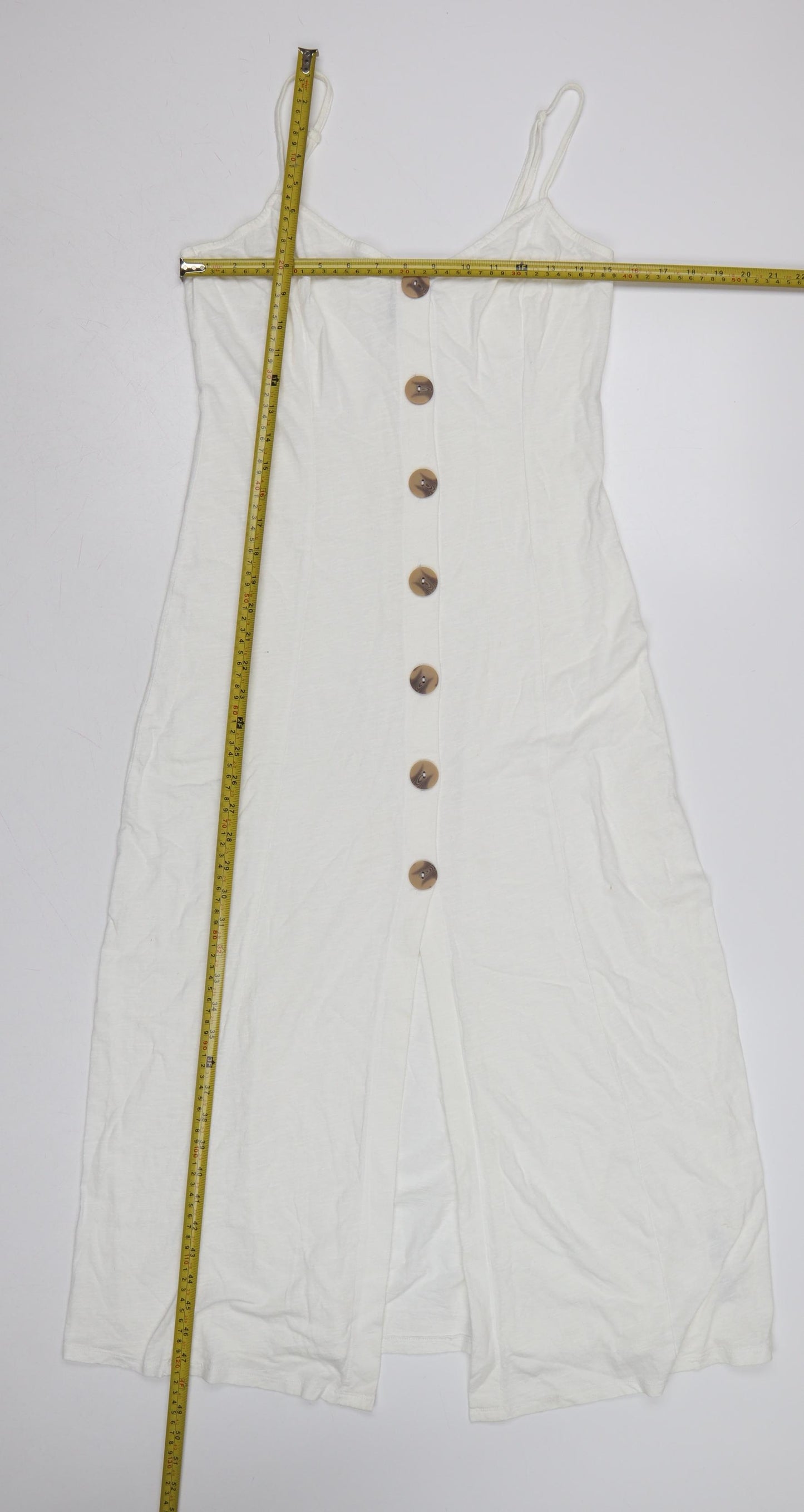 ASOS Women White Size 10 Midi Slip Dress Button Front Summer