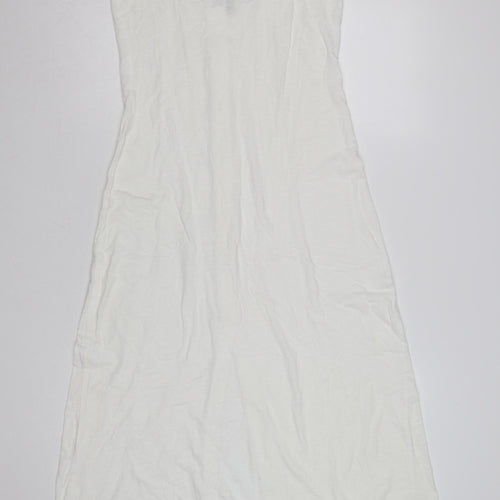 ASOS Women White Size 10 Midi Slip Dress Button Front Summer