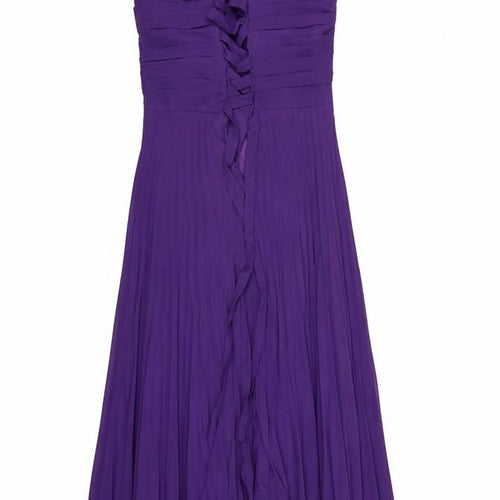 Grace Karin Women's Purple Long One Shoulder Chiffon Dress Size 12
