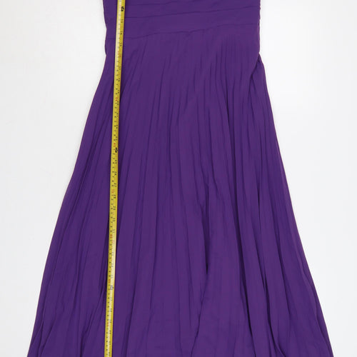 Grace Karin Women's Purple Long One Shoulder Chiffon Dress Size 12