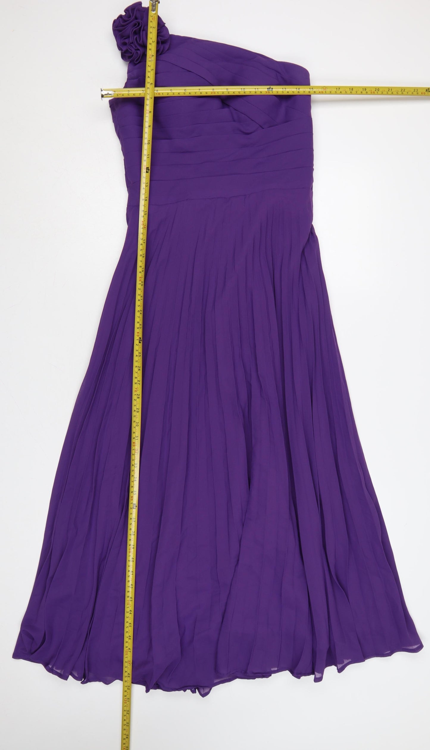Grace Karin Women's Purple Long One Shoulder Chiffon Dress Size 12