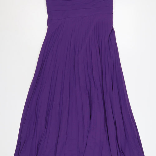 Grace Karin Women's Purple Long One Shoulder Chiffon Dress Size 12