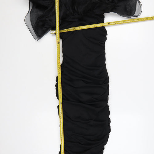 ASOS Women Black Size 6 Off-Shoulder Ruffle Bodycon Dress