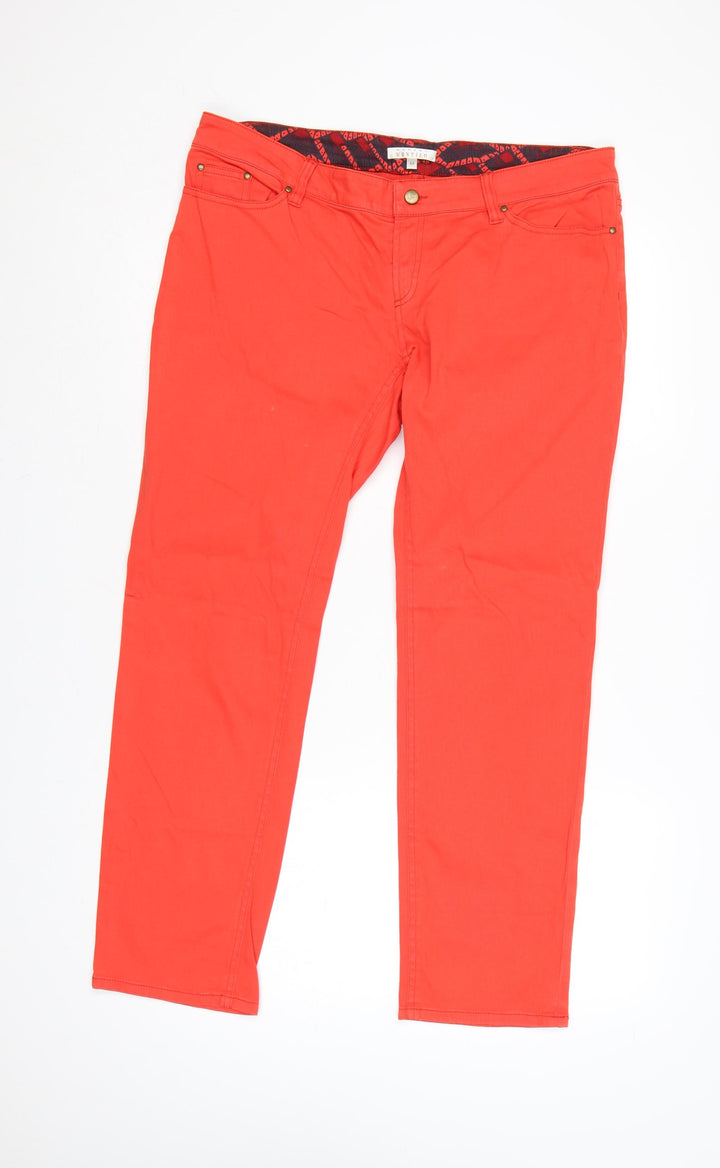 Armand Ventilo Women Red Straight Jeans Size 16 Cotton