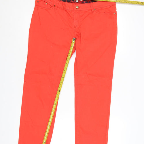 Armand Ventilo Women Red Straight Jeans Size 16 Cotton