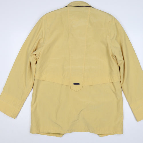 Golfino Women’s Yellow Cotton Rain Coat Size 8 Collared Mid-Length