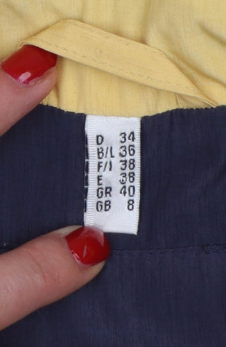 Golfino Women’s Yellow Cotton Rain Coat Size 8 Collared Mid-Length
