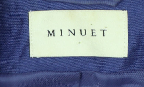 Minuet Women’s Blue Linen Blend 3/4 Sleeve Single-Breasted Blazer UK 10