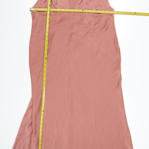 ASOS DESIGN Women’s Pink Size 18 Slip Dress Sleeveless V-Neck Midi