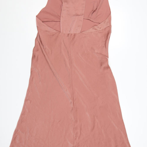 ASOS DESIGN Women’s Pink Size 18 Slip Dress Sleeveless V-Neck Midi