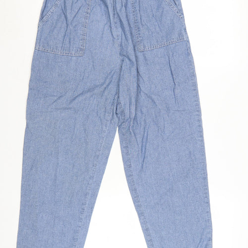 Damart Womens Blue High Rise Relaxed Tapered Jeans Size 12