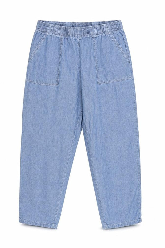 Damart Womens Blue High Rise Relaxed Tapered Jeans Size 12